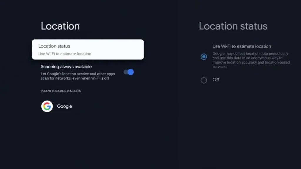 Google tv location data privacy